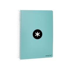 Cuaderno espiral liderpapel a4 micro antartik tapa dura 80h 100 gr cuadro 5mm sin bandas 4 taladros color menta - Imagen 6