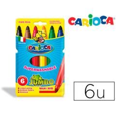 Rotulador carioca jumbo c/6 colores punta gruesa - Imagen 2