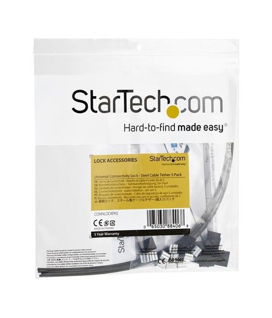 StarTech.com Cables de Seguridad de Doble Lazo - Paquete de 5 - de Acero - Ajustable - Imagen 6