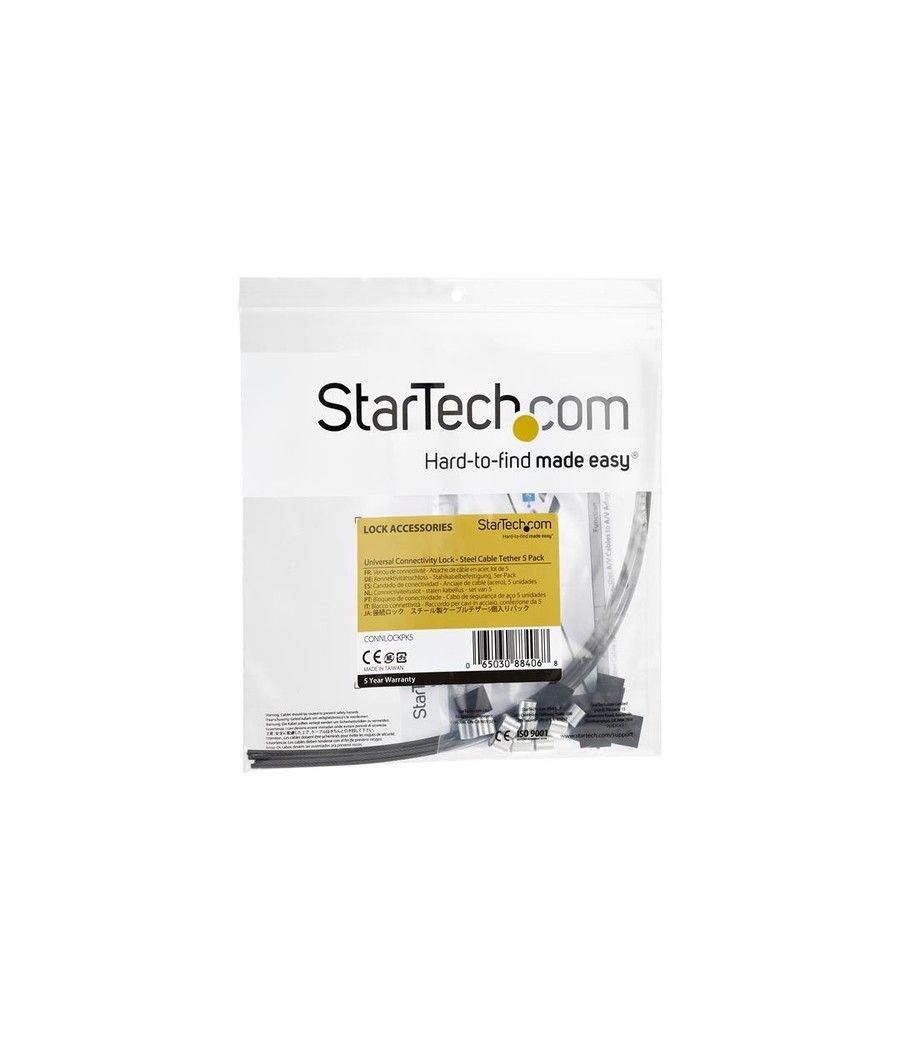 StarTech.com Cables de Seguridad de Doble Lazo - Paquete de 5 - de Acero - Ajustable - Imagen 6