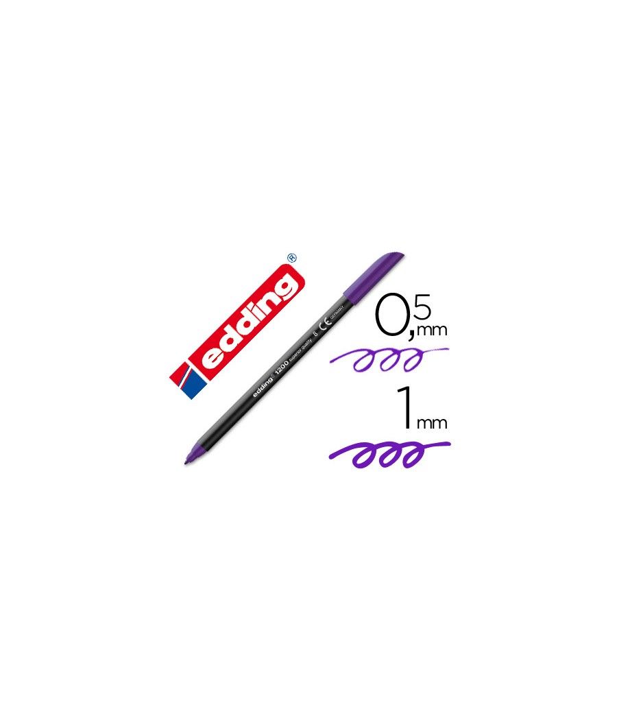 Rotulador edding punta fibra 1200 violeta n.8 -punta fibra 0.5 mm pack 10 unidades - Imagen 2