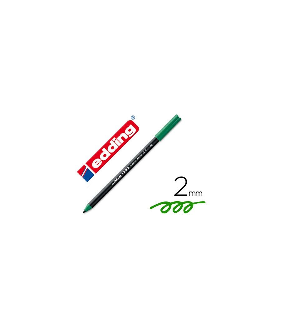 Rotulador edding punta fibra 1300 verde -punta redonda 2 mm pack 10 unidades - Imagen 2
