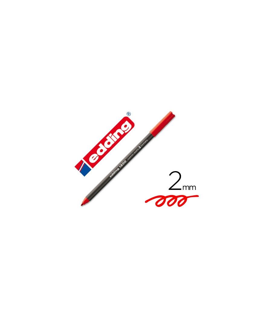 Rotulador edding punta fibra 1300 rojo -punta redonda 2 mm pack 10 unidades - Imagen 2