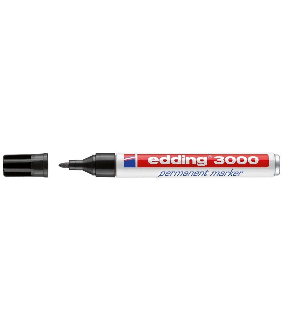 Rotulador edding marcador permanente 3000 negro punta redonda 1,5-3 mm recargable pack 10 unidades - Imagen 3