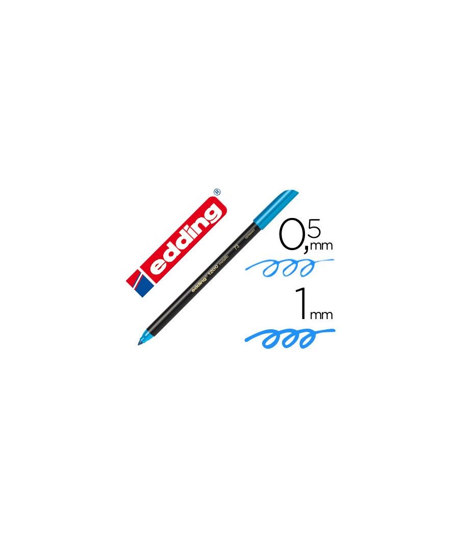 Rotulador edding punta fibra 1200 azul claro n.10 -punta redonda 0.5 mm pack 10 unidades - Imagen 2
