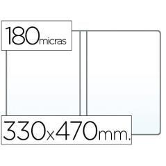 Funda portadocumento q-connect folio doble 180 micras pvc transparente 330x470mm pack 25 unidades - Imagen 2