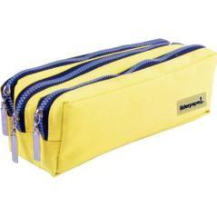 Bolso escolar liderpapel portatodo rectangular 3 bolsillos amarillo pastel 185x55x70 mm - Imagen 2