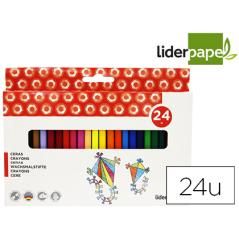 Lápices cera liderpapel caja de 24 colores