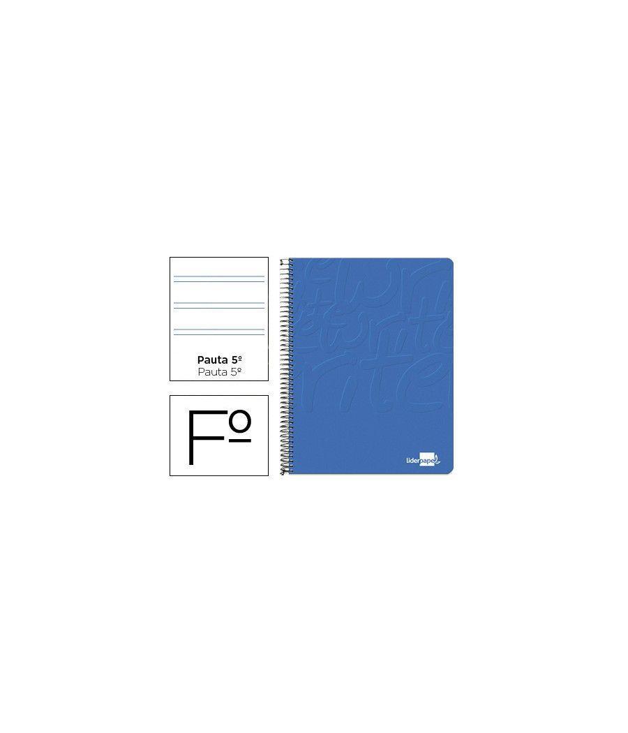 Cuaderno espiral liderpapel folio write tapa blanda 80h 60gr pauta 2,5 mm con margen color azul pack 10 unidades - Imagen 2