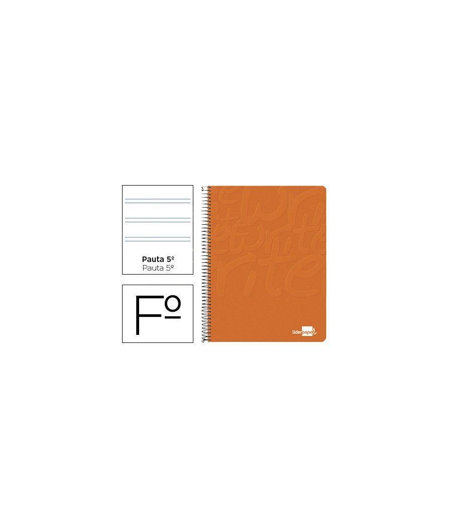 Cuaderno espiral liderpapel folio write tapa blanda 80h 60gr pauta 2,5 mm con margen color naranja pack 10 unidades - Imagen 2