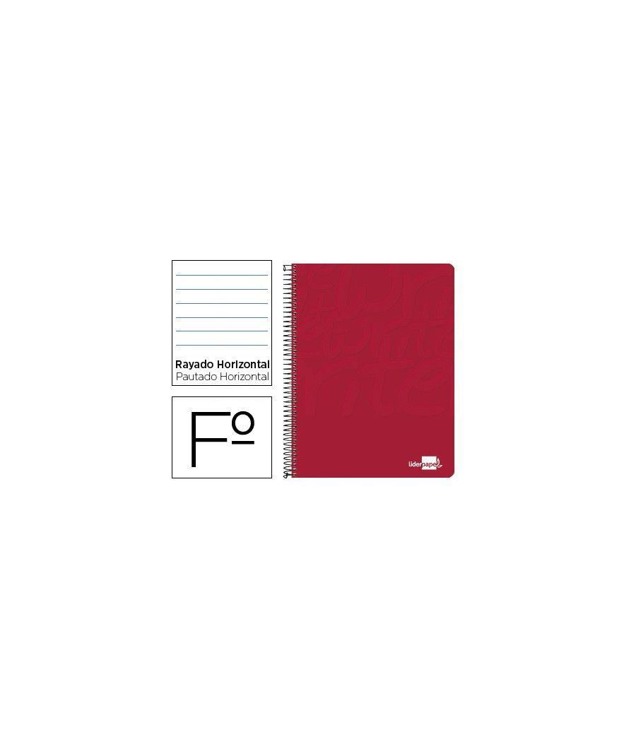 Cuaderno espiral liderpapel folio write tapa blanda 80h 60gr horizontal con margen color rojo pack 10 unidades - Imagen 2