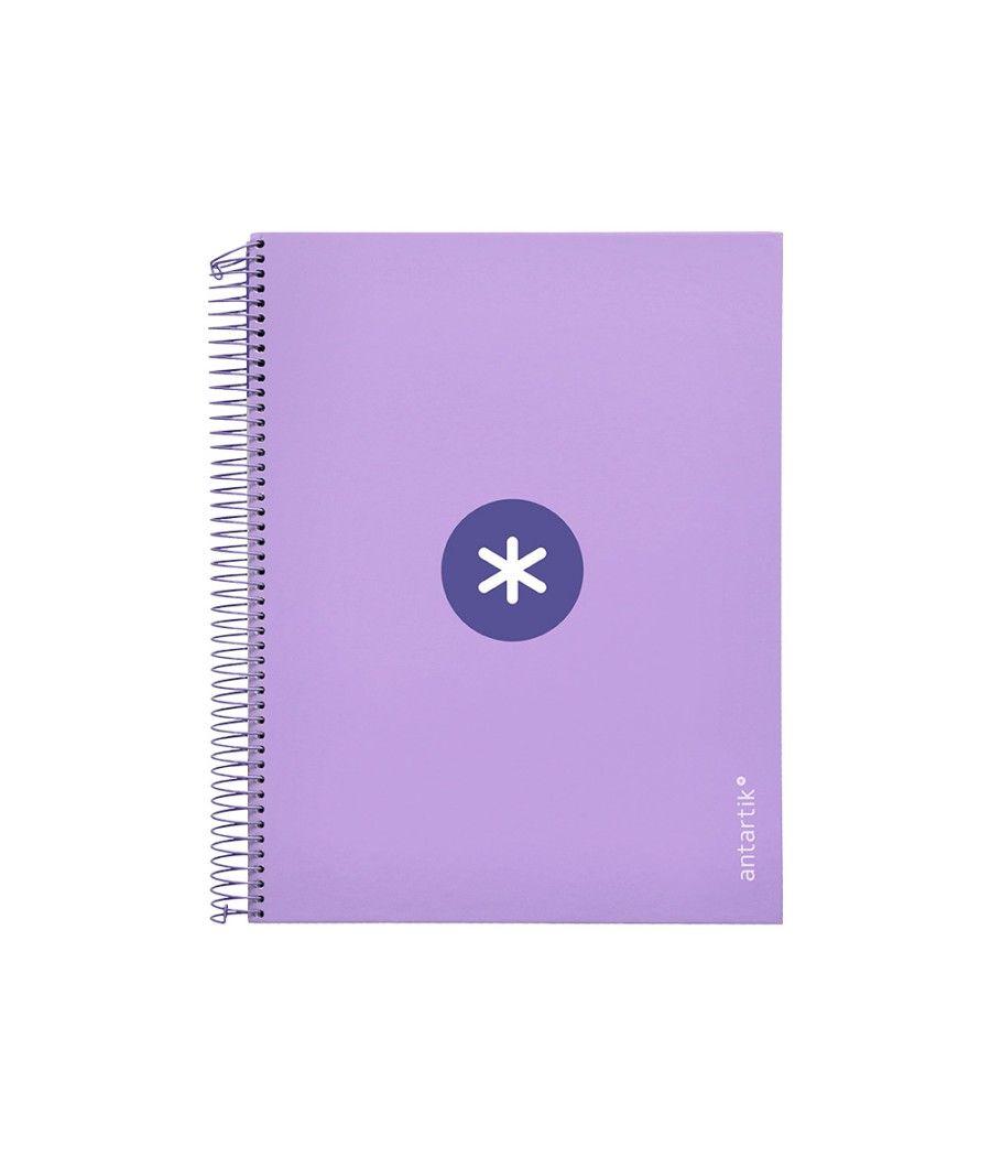 Cuaderno espiral liderpapel a4 micro antartik tapa forrada120h 100 gr cuadro 5mm 5 banda4 taladros color lavanda - Imagen 3