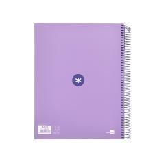 Cuaderno espiral liderpapel a4 micro antartik tapa forrada120h 100 gr cuadro 5mm 5 banda4 taladros color lavanda - Imagen 4