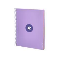 Cuaderno espiral liderpapel a4 micro antartik tapa forrada120h 100 gr cuadro 5mm 5 banda4 taladros color lavanda - Imagen 5