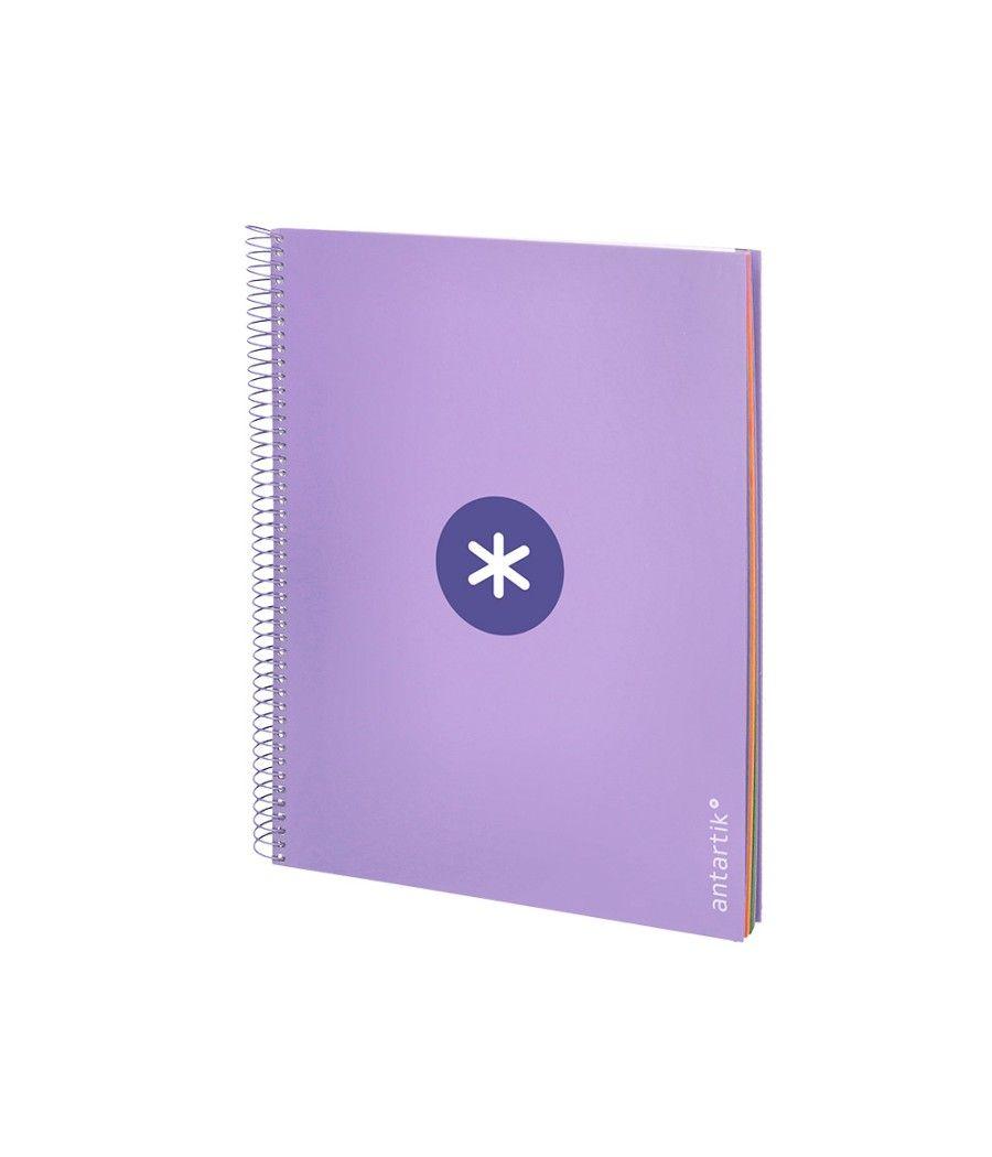 Cuaderno espiral liderpapel a4 micro antartik tapa forrada120h 100 gr cuadro 5mm 5 banda4 taladros color lavanda - Imagen 5