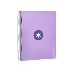 Cuaderno espiral liderpapel a4 micro antartik tapa forrada120h 100 gr cuadro 5mm 5 banda4 taladros color lavanda - Imagen 6