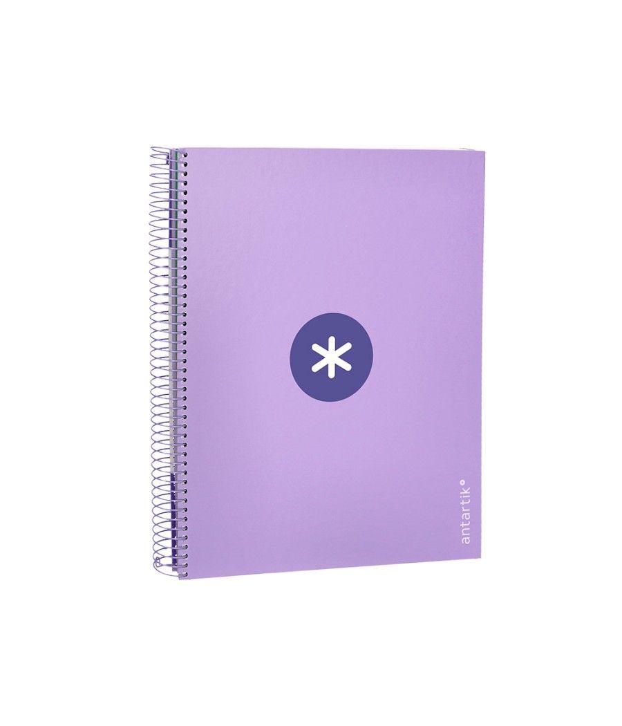 Cuaderno espiral liderpapel a4 micro antartik tapa forrada120h 100 gr cuadro 5mm 5 banda4 taladros color lavanda - Imagen 6