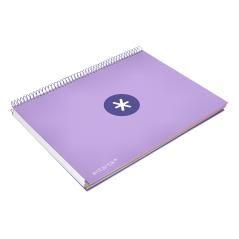 Cuaderno espiral liderpapel a4 micro antartik tapa forrada120h 100 gr cuadro 5mm 5 banda4 taladros color lavanda - Imagen 7