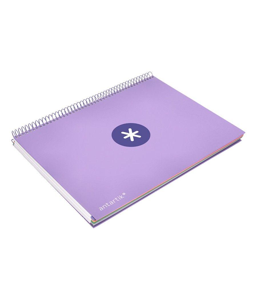 Cuaderno espiral liderpapel a4 micro antartik tapa forrada120h 100 gr cuadro 5mm 5 banda4 taladros color lavanda - Imagen 7