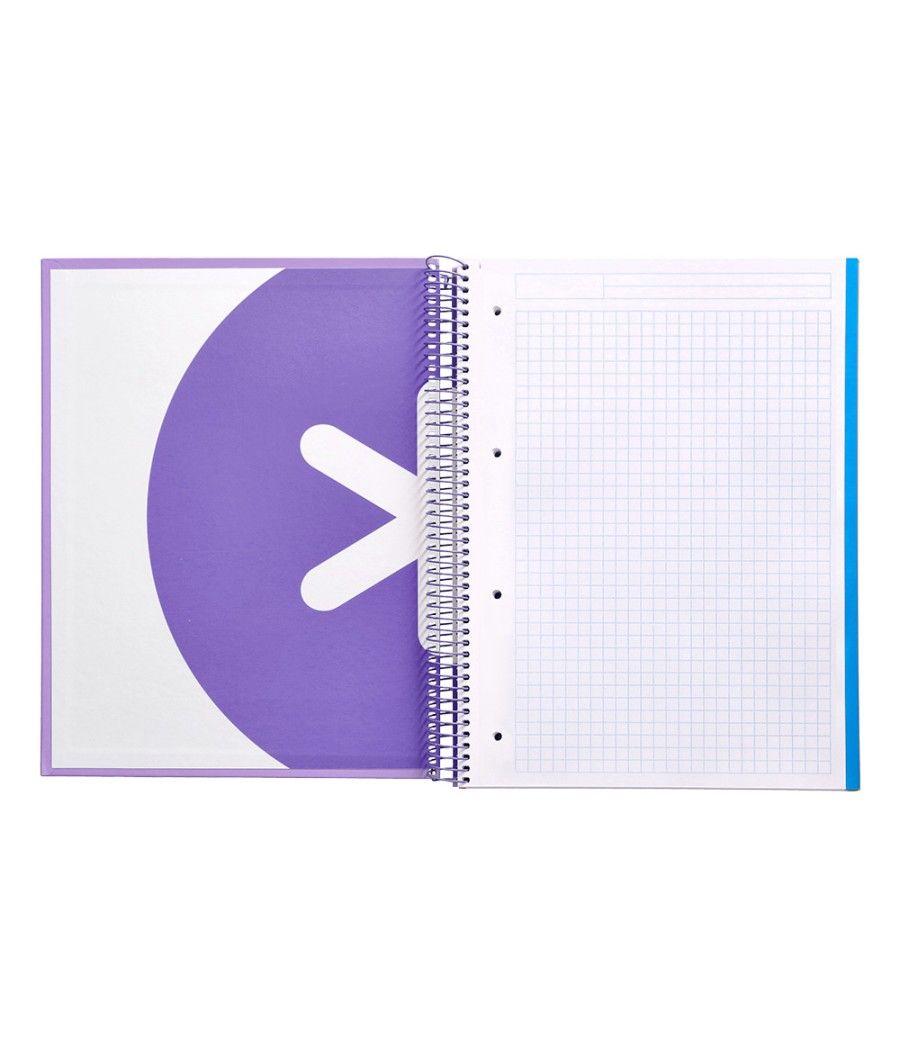 Cuaderno espiral liderpapel a4 micro antartik tapa forrada120h 100 gr cuadro 5mm 5 banda4 taladros color lavanda - Imagen 8