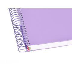 Cuaderno espiral liderpapel a4 micro antartik tapa forrada120h 100 gr cuadro 5mm 5 banda4 taladros color lavanda - Imagen 9