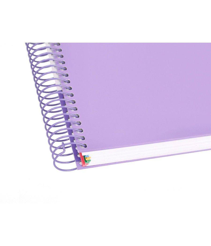 Cuaderno espiral liderpapel a4 micro antartik tapa forrada120h 100 gr cuadro 5mm 5 banda4 taladros color lavanda - Imagen 9