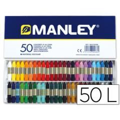 Lápices cera manley caja de 50 colores ref.150 - Imagen 2