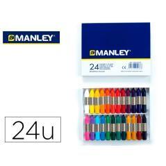 Lápices cera manley caja de 24 colores ref.124 - Imagen 2