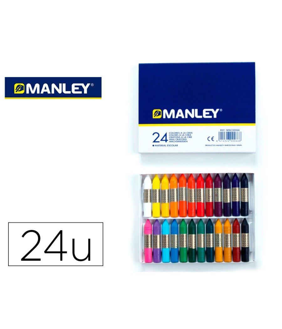 Lápices cera manley caja de 24 colores ref.124 - Imagen 2