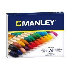Lápices cera manley caja de 24 colores ref.124 - Imagen 3