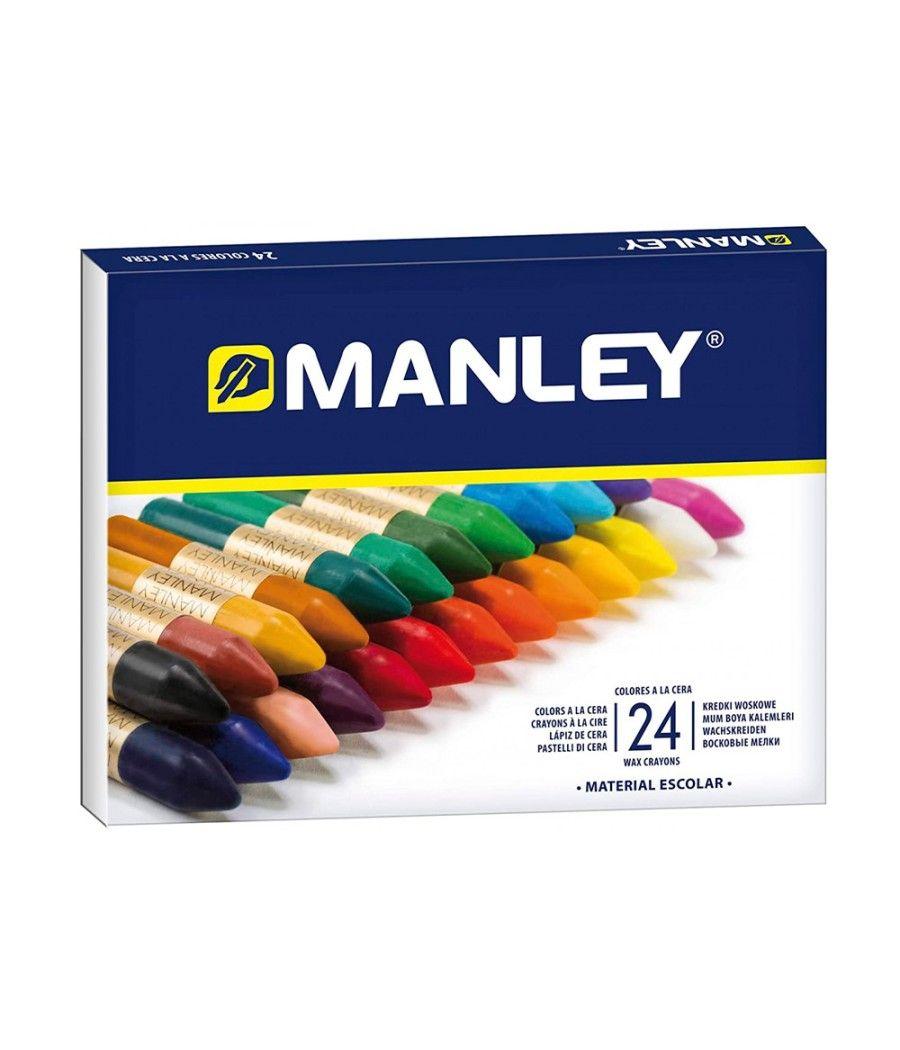 Lápices cera manley caja de 24 colores ref.124 - Imagen 3