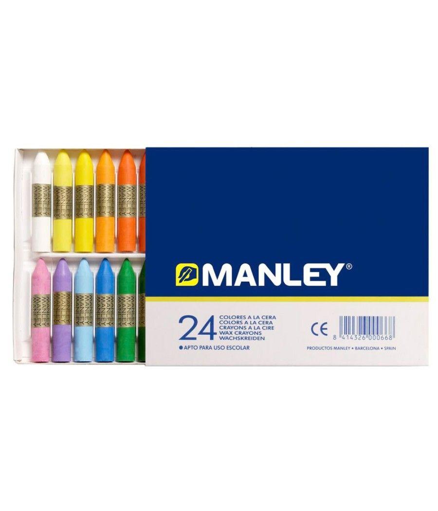 Lápices cera manley caja de 24 colores ref.124 - Imagen 4