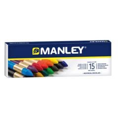 Lápices cera manley caja de 15 colores ref.115 - Imagen 3