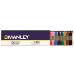 Lápices cera manley caja de 15 colores ref.115 - Imagen 4