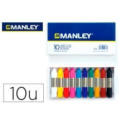 Lápices cera manley caja de 10 colores ref.110 - Imagen 2