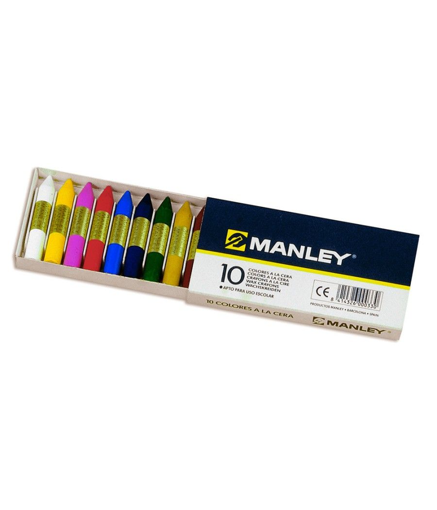 Lápices cera manley caja de 10 colores ref.110 - Imagen 5