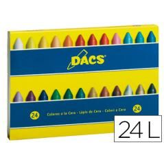 Lápices cera dacs caja de 24 colores PACK 5 UNIDADES