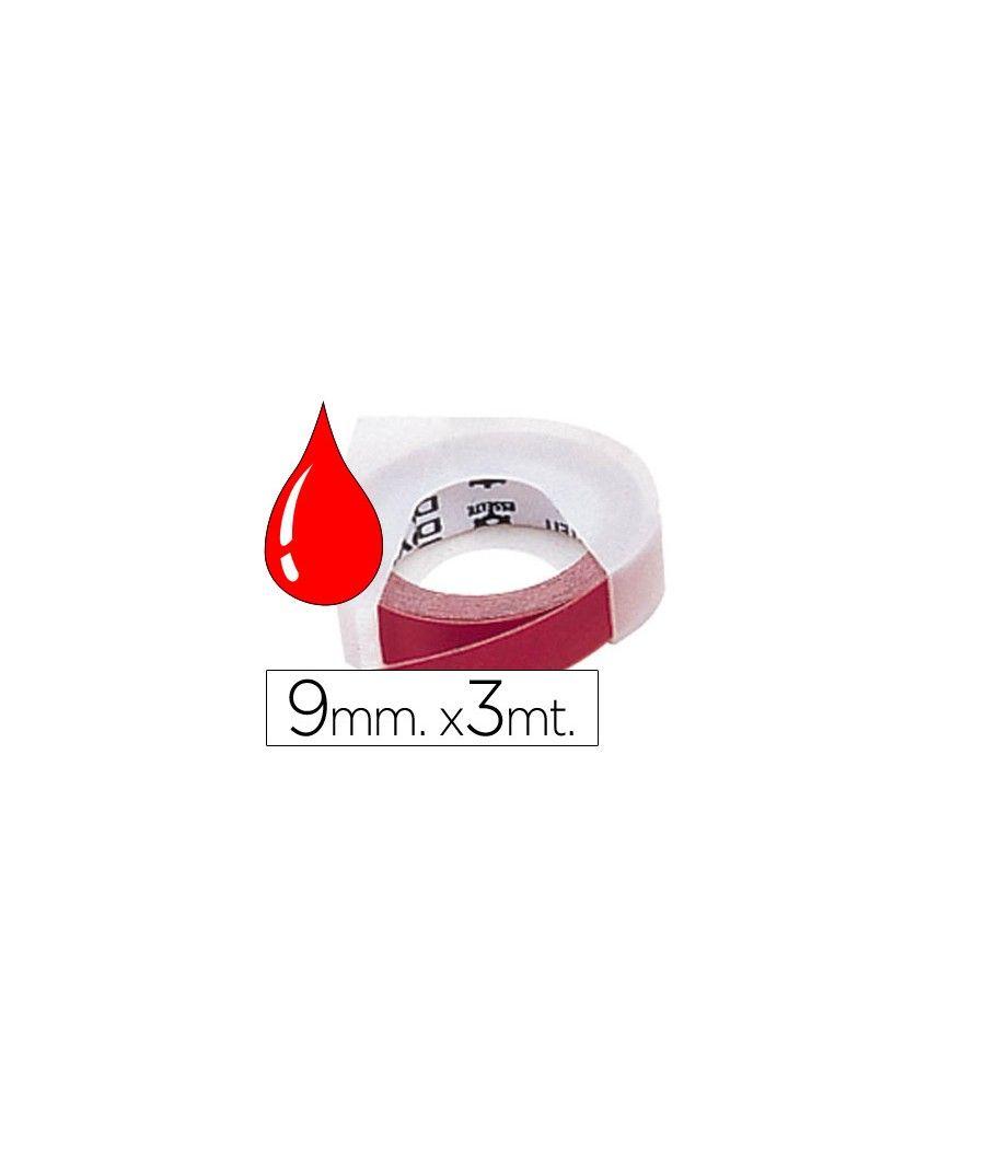 Cinta dymo 3d 9mm x 3 mt roja tradicional pack 10 unidades - Imagen 2