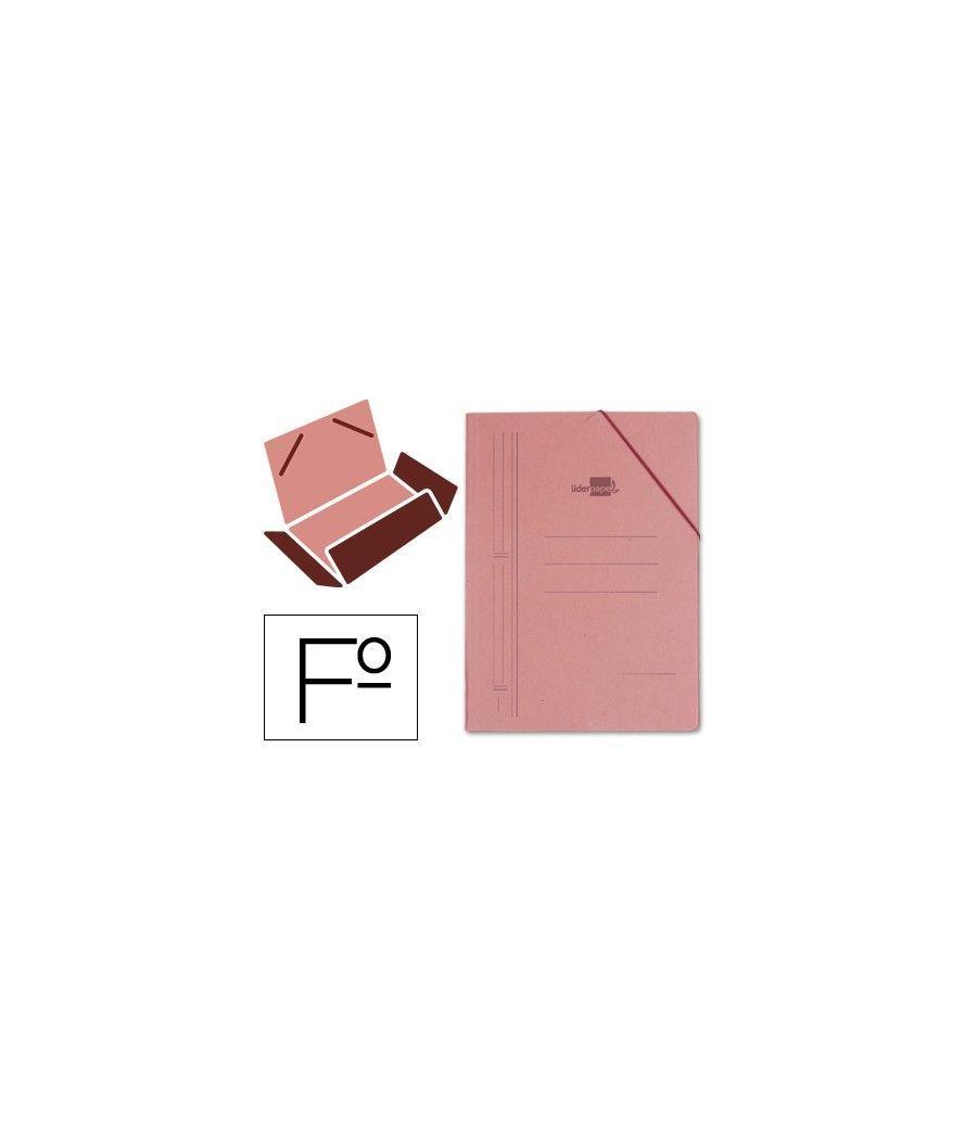 Carpeta liderpapel gomas folio 3 solapas cartón compacto cuero pack 10 unidades - Imagen 2