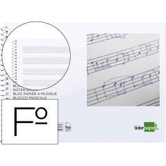 Bloc música liderpapel pentagrama 3mm folio apaisado 20 hojas 100g/m2 - Imagen 2