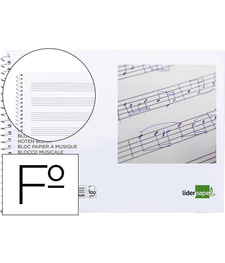 Bloc música liderpapel pentagrama 3mm folio apaisado 20 hojas 100g/m2 - Imagen 2