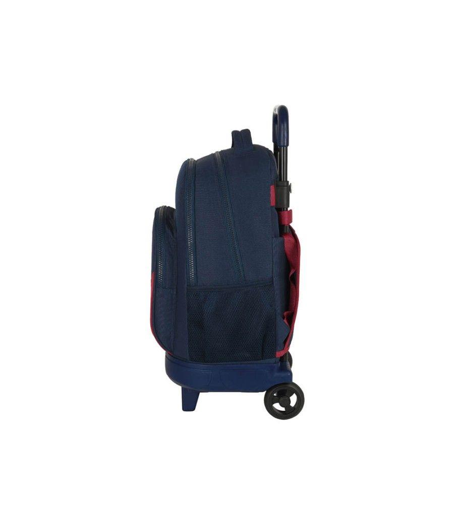 Cartera escolar safta con carro mochila grande con ruedas compact extraible 330x220x450 mm f.c. barcelona - Imagen 4