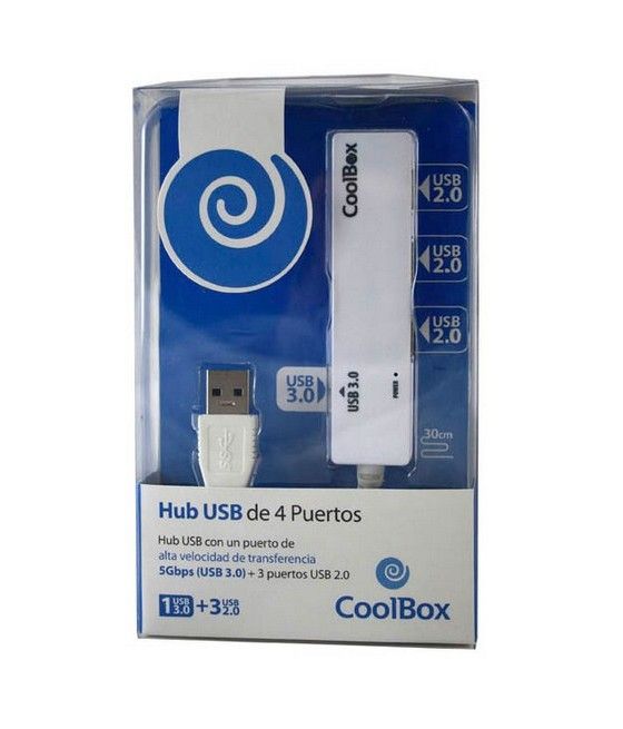 CoolBox COO-H413 hub de interfaz 5000 Mbit/s Blanco - Imagen 3