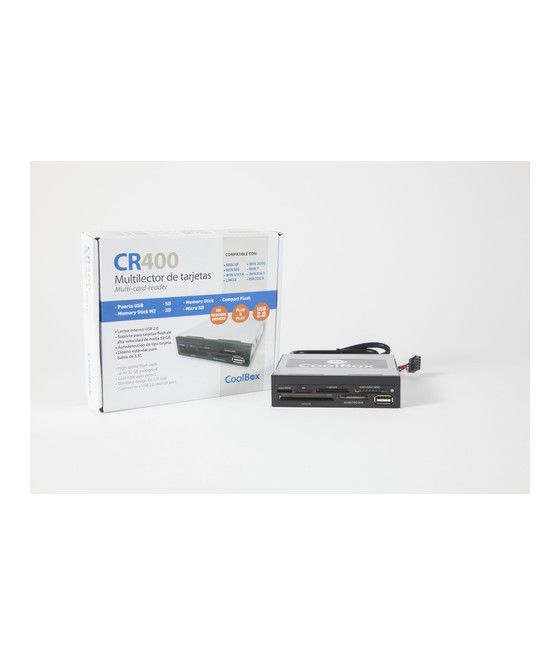 CoolBox CR-400V2 lector de tarjeta Interno Negro - Imagen 3