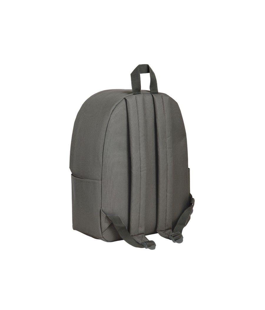 Cartera escolar safta day pack ordenador 14,1\" basic gris 310x160x400 mm - Imagen 3