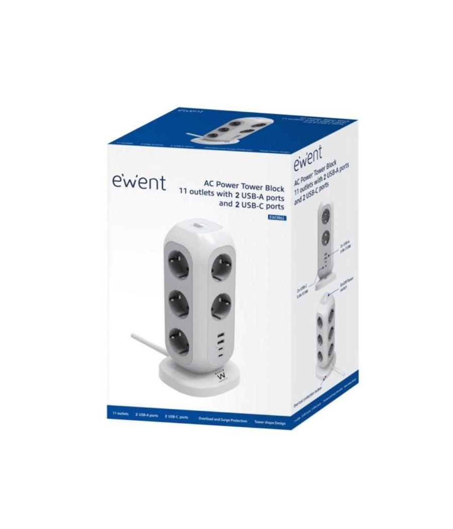 Ewent ew3861 regleta 11 tomas 2 carga. usb y usb-c - Imagen 4