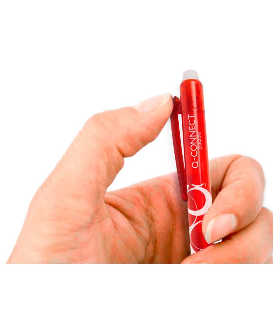 Bolígrafo q-connect retráctil borrable 0,7 mm color rojo pack 10 unidades - Imagen 4