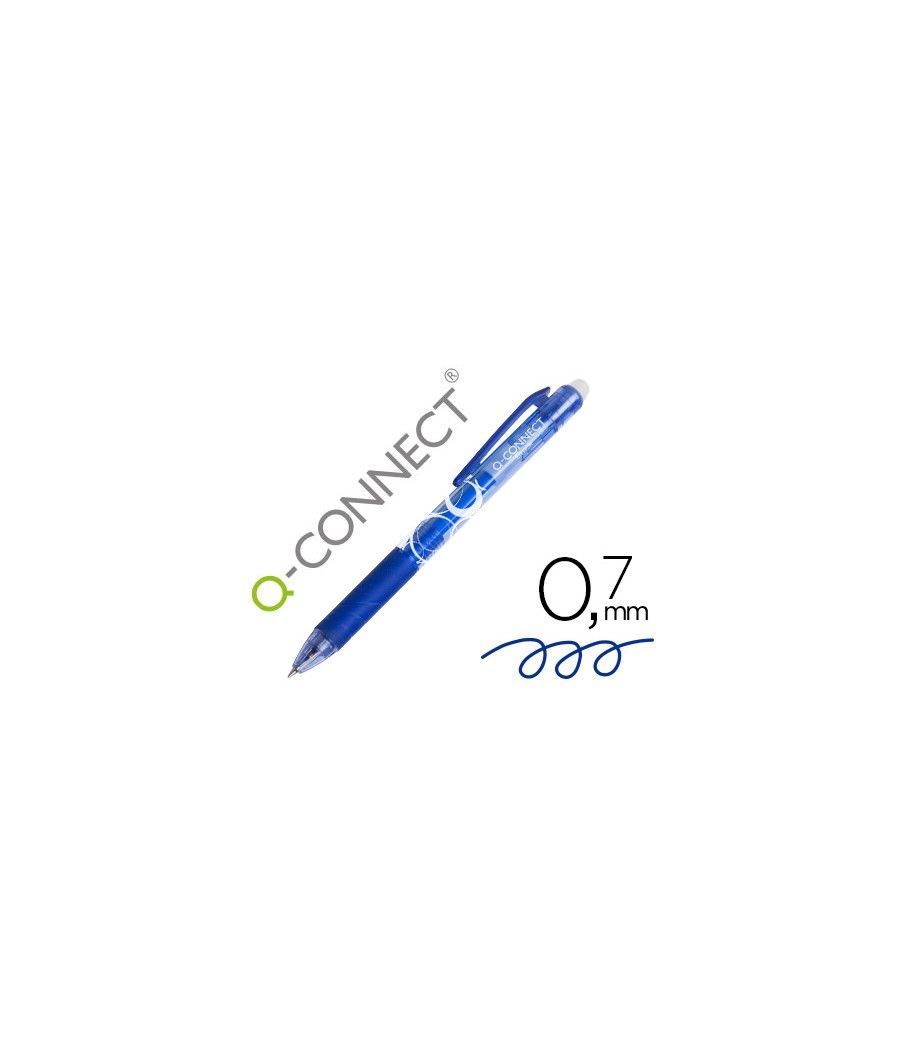 Bolígrafo q-connect retráctil borrable 0,7 mm color azul pack 10 unidades - Imagen 1