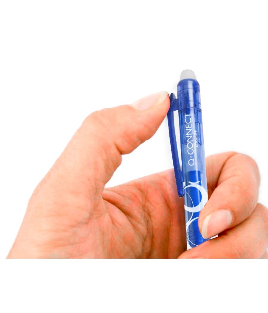 Bolígrafo q-connect retráctil borrable 0,7 mm color azul pack 10 unidades - Imagen 4