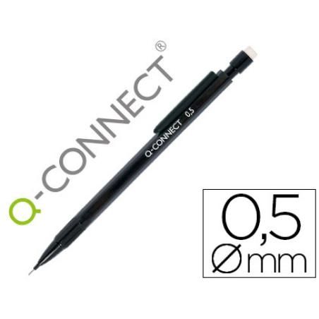 Portaminas q-connect 0,5 mm con 3 minas cuerpo negro con clip negro - Imagen 1